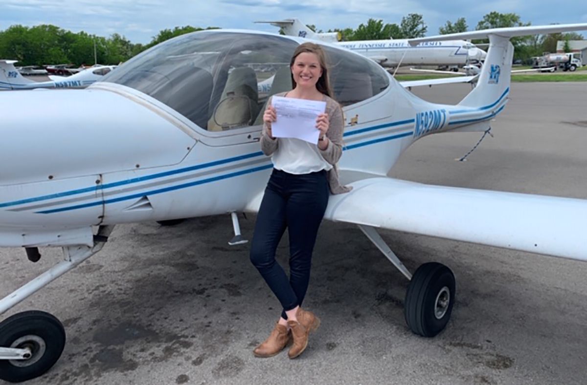Lauren Franks earns pilot’s license
